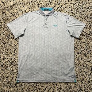 Greyson Golf Polo Shirt Olympic Club Logo Blue Geometric Pattern Men’s Size XL